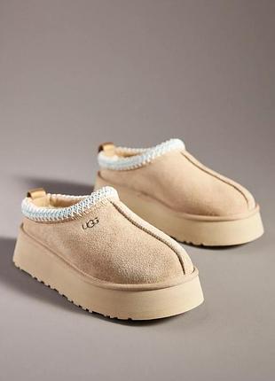 Жіночі уггі тазз сліппер ультра міні платформа бежеві ugg tazz platform sand