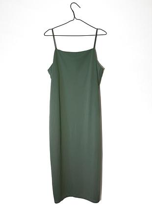 Платье миди на бретелях прямого кроя h&amp;m