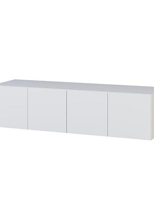 Антресоль надставна на шафу 4-дверна без ручок push to open, лдсп, 160×50×40 см білий