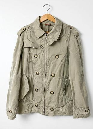 Винтажный двубортный тренч prada sport linea rossa из нейлона и хлопка sgv609