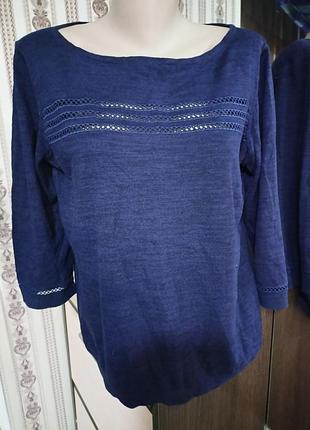 Кофта женская с прошвой, коттон, вискоза. размер l,xl, m