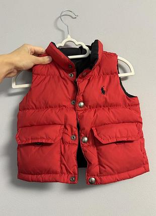 🔥 пухова жилетка polo ralph lauren оригінал, розмір 12m (74-80 см) стан ідеал