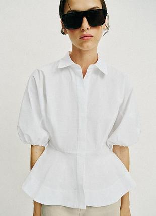 Рубашка с объемными рукавами от zara