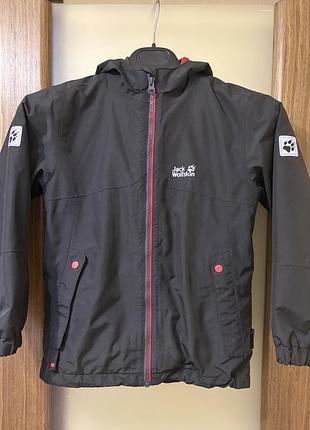 Куртка демісзонна подвійна 128 фліска та вітровка jack wolfskin