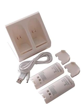 Док-станція blue light charge station для nintendo wii remote controller + 2 акумулятора