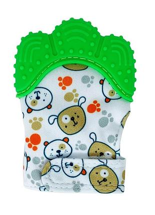 Прорезыватель-перчатка "лапка" mgz-0412(green) на липучке
