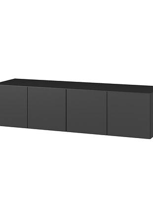 Антресоль надставна на шафу 4-дверна без ручок push to open, лдсп, 160×50×40 см антрацит