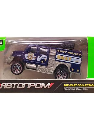 Детская металлическая машинка автопром 7629 масштаб 1:64 s.w.a.t. с водомётом