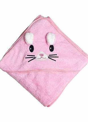 Дитячий рушник з капюшоном mgz-0640(pink) розмір 80х80 см