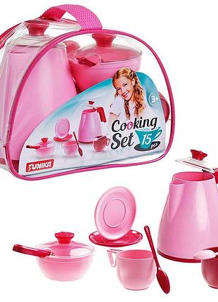 Игровой набор посуды cooking set юника 71733, 15 предметов
