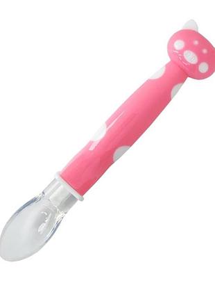 Дитяча силіконова ложка "хрюшка" mgz-0114(pink)