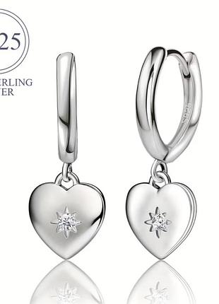 Сережки срібні сердечка 925 проба