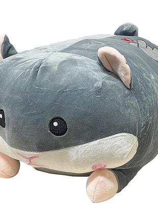 Дитяча м'яка іграшка "хом'як" l1121(grey) іграшка з пледом, розмір 50 см