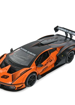Дитяча інерційна машинка ap-2036(orange) двері відчиняються, світло та звук, 1:24, 23 см