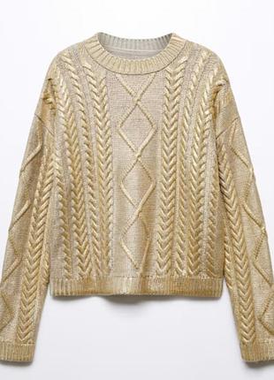 Золотой нарядный свитер для девочки marks and spenser в виде zara