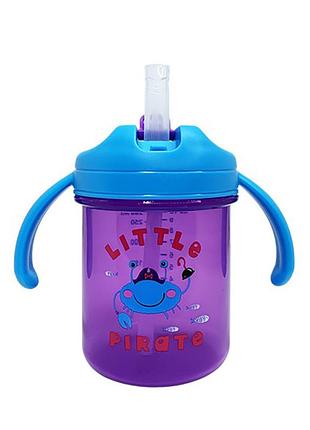 Детский поильник с трубочкой "little pirate" mgz-0335(deep-blue) 280 мл