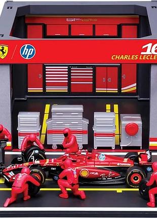 Ігровий набір формула-1 "pit pass ferrari sf-24" bburago 18-36862 (#16)