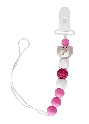 Цепочка для пустышки "слон" mgz-0508(pink) силиконовая