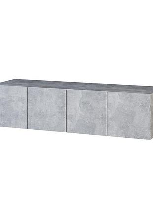 Антресоль надставна на шафу 4-дверна без ручок push to open, лдсп, 160×50×40 см бетон