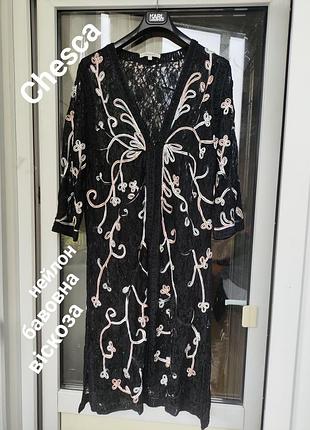 Преміум мереживний кардиган-накидка chesca (англія), р. 50-52 (xl) з бавовною