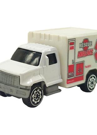 Машинка игрушечная спецтехника автопром 7637 масштаб 1:64, металлическая ambluance 5