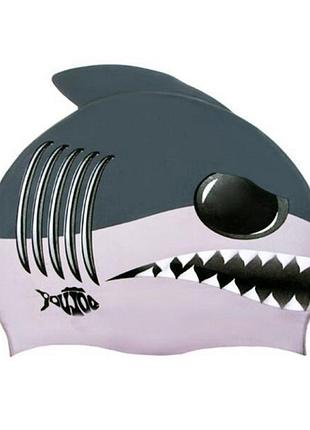 Шапочка для плавания детская shark ne-dl-c12 серая
