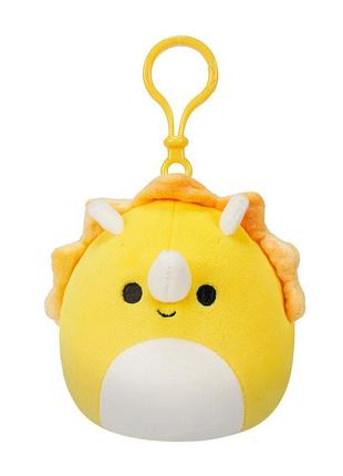 Мягкая игрушка на клипсе "трицератопс" squishmallows sqcp00216, 9 см