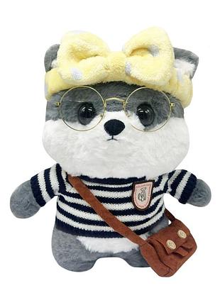 М'яка іграшка "песик" k0201(grey) одяг в асортименті, 30 см
