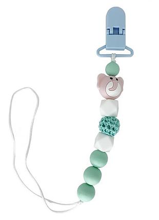 Цепочка для пустышки "слон" mgz-0508(turquoise) силиконовая