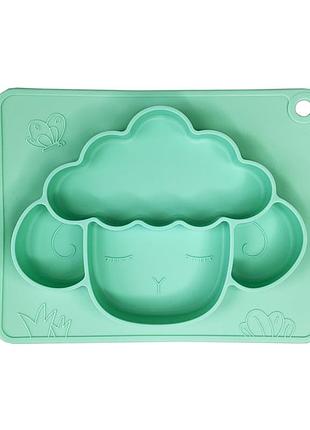 Силіконова тарілка-килимок "баранчик" mgz-0125(turquoise) 18х23 см