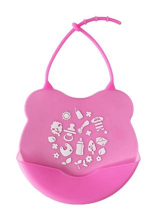Детский слюнявчик мини mgz-0604(pink) силиконовый