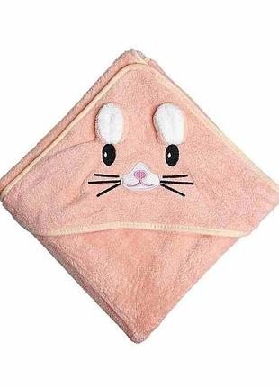 Дитячий рушник з капюшоном mgz-0640(peach) розмір 80х80 см