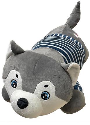 Дитяча м'яка іграшка "собачка" l1124(grey) іграшка з пледом, розмір 60 см