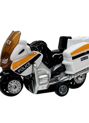 Мотоцикл дитячий "police" ap7442 масштаб 1:64 з безпечних матеріалів білий