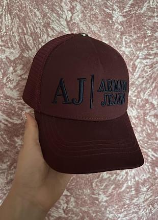 Кепка тракер armani jeans оригінал, бордова бейсболка в ідеальному стані