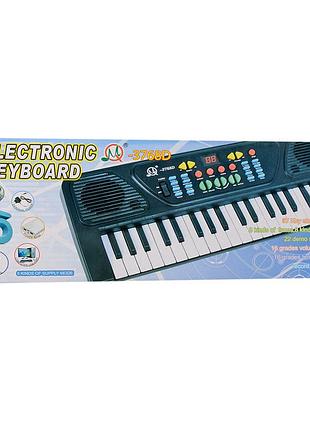 Синтезатор игрушечный mq-3768d 43 см, 37 клавиш, от usb, микрофон