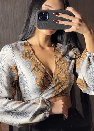 Шифоновый топ блузка в змеиный принт