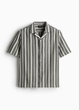 Мужская рубашка с коротким рукавом летняя h&amp;m m -l размер