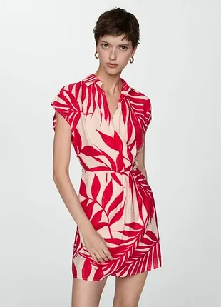 Mango casual платье платье с имитацией запаха
