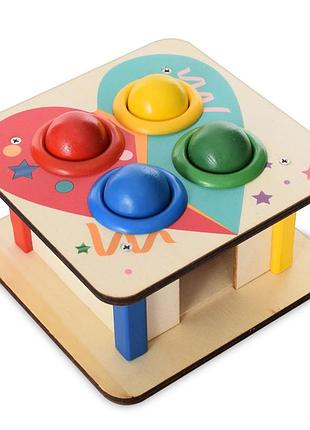 Деревянная игрушка стукачка "сердце" md 1682a, молоток