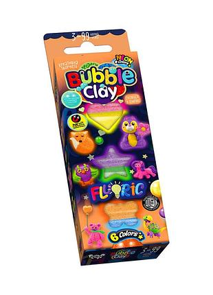 Набор для креативного творчества "bubble clay "fluoric" bbc-fl-6-01u укр bbc-fl-6-02u