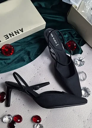 Anne klein оригінал чорні зручні туфлі слінгбеки на шпильці з підошвою i flex