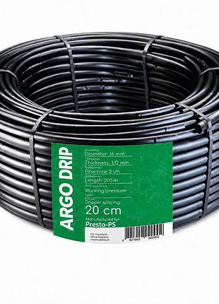 Багаторічна крапельна трубка argo drip 16 мм, через 33 см, 200 м (ard-33-200)