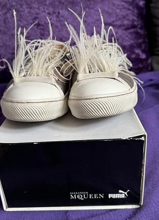 Бронзовые кожаные кеды alexander mcqueen puma