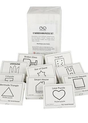 Набор деревянных головоломок "wooden mini puzzle set" заморочка 12en