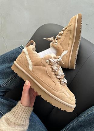 Бежевые ботинки унисекс ugg lowmel sneaker beige х угг бутс 37