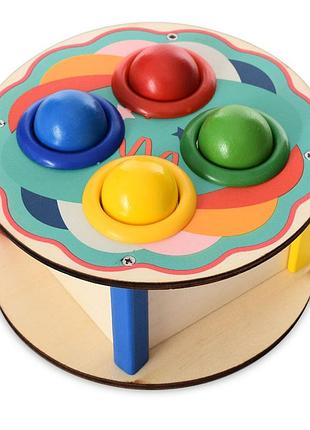 Деревянная игрушка стукачка "кружок" md 1682d, молоток