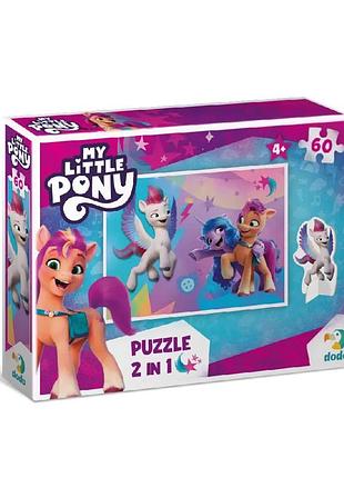 Дитячі пазли my little pony "пригоди санні, ізі та зіпп" dodo 200137 60 елементів, з фігуркою