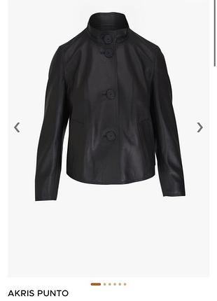Кожаная куртка с перфорированная akris punto black pin dot perforated leather jacket