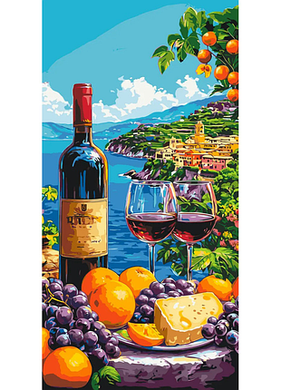 Картина по номерам "средиземноморский натюрморт" lw5143, 40х80 см